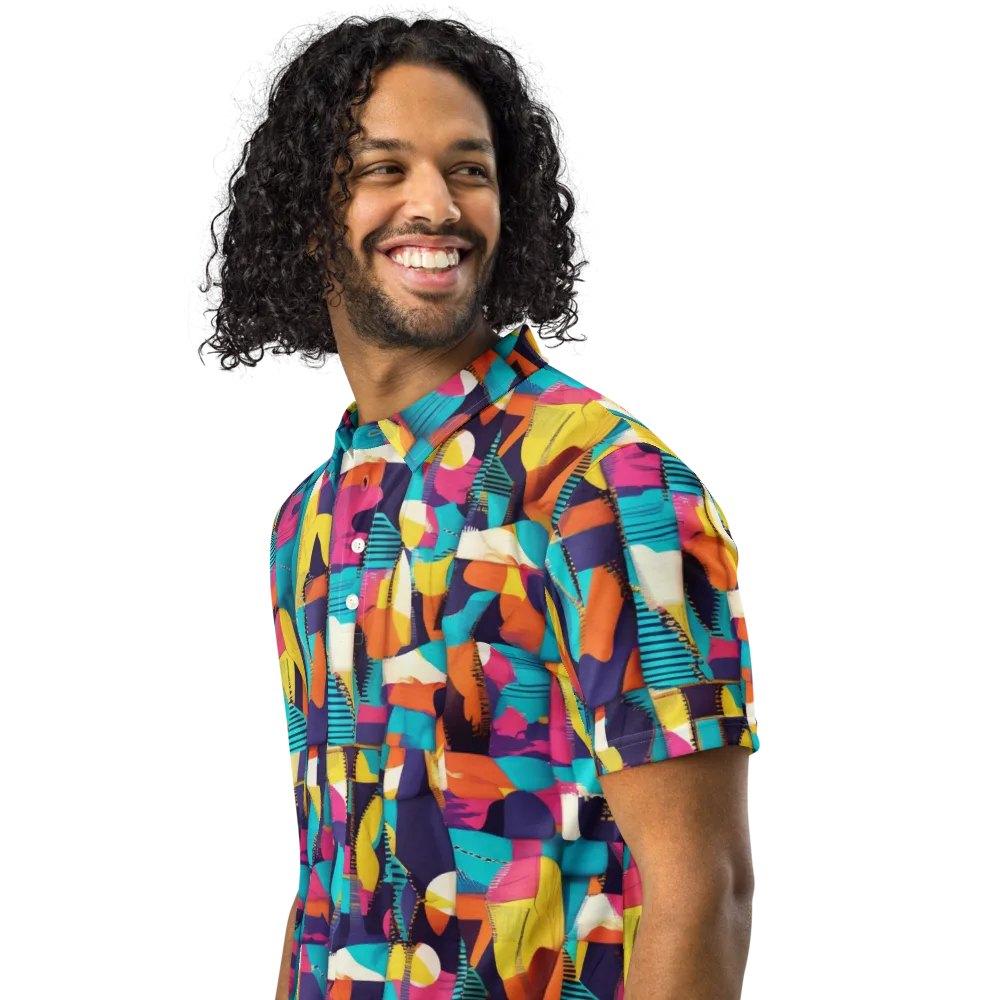 Runway Voltage on Men's Slim Fit Polo Shirt — Left Front
