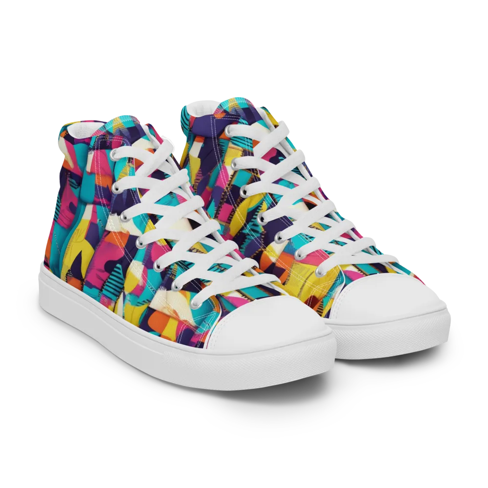 Runway Voltage on Men's High Top Canvas Shoes — Right Front