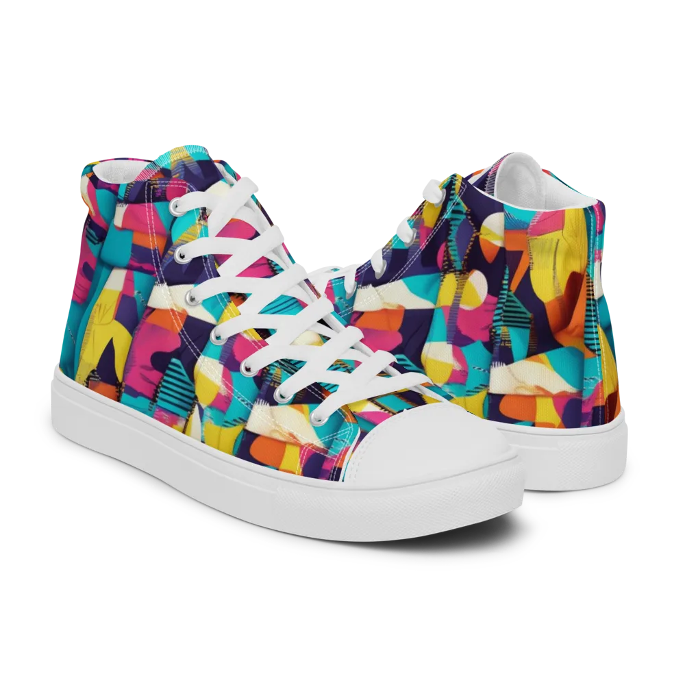 Runway Voltage on Men's High Top Canvas Shoes — Right