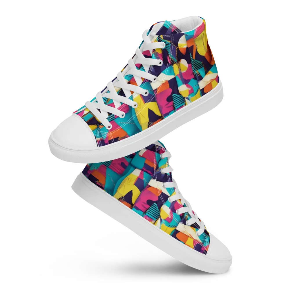Runway Voltage on Men's High Top Canvas Shoes — Front