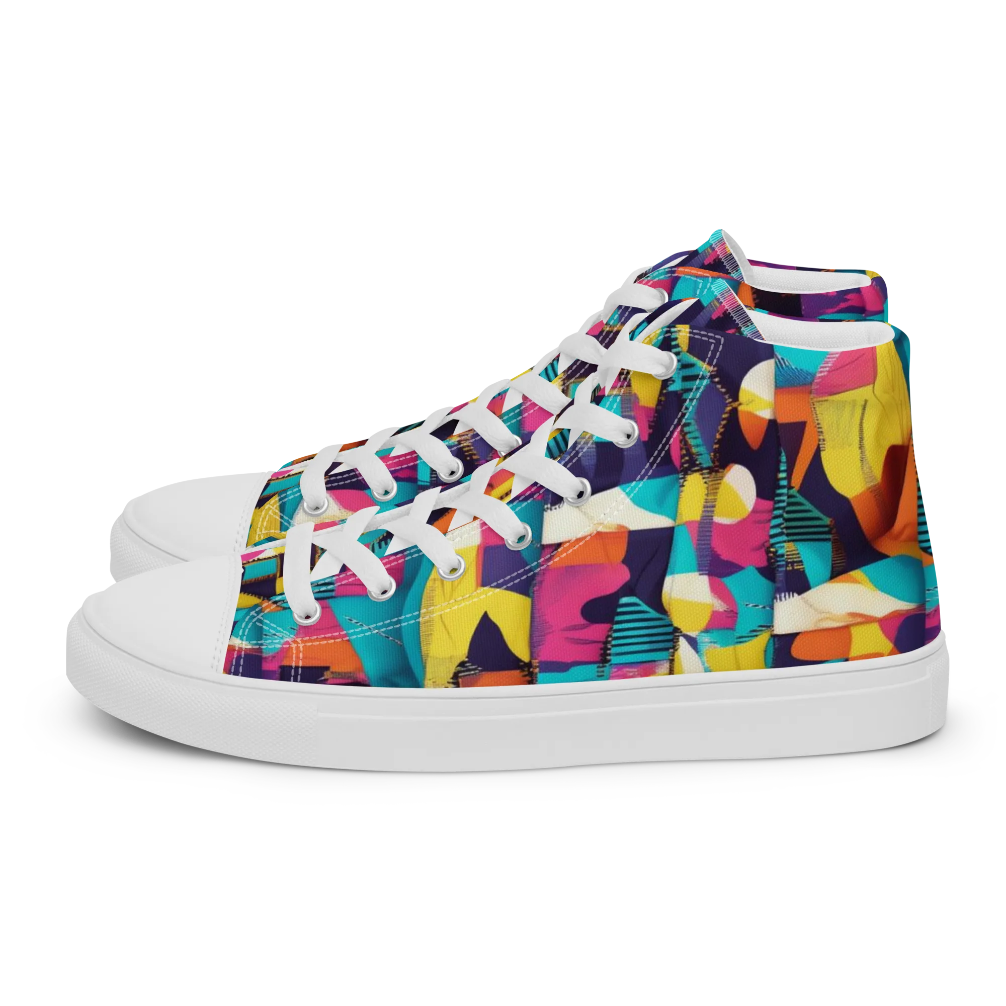 Runway Voltage on Women's High Top Canvas Shoes — Left