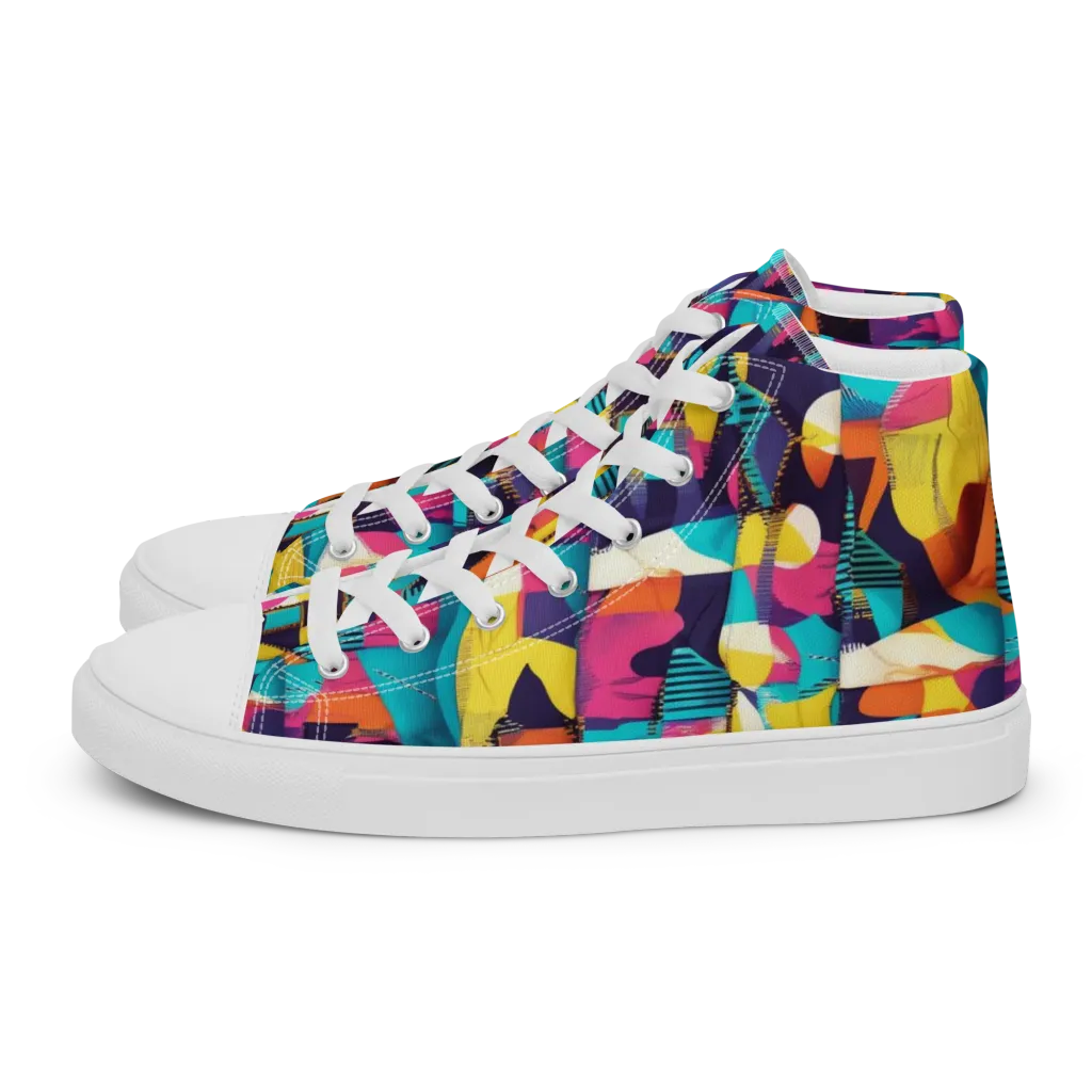 Runway Voltage on Women's High Top Canvas Shoes — Left