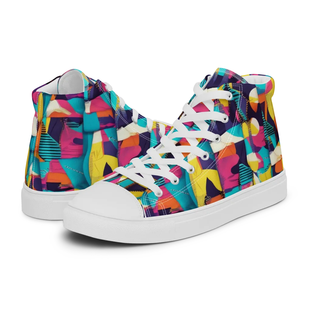 Runway Voltage on Women's High Top Canvas Shoes — Left
