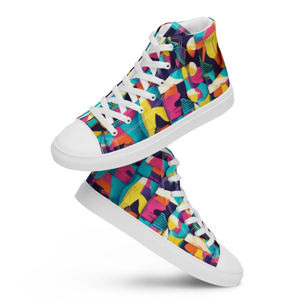 Runway Voltage on Women's High Top Canvas Shoes — Front