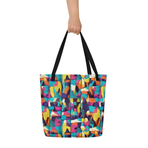 Runway Voltage on Large Tote Bag W/ Pocket