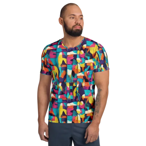 Runway Voltage on a Men's Athletic T-Shirt