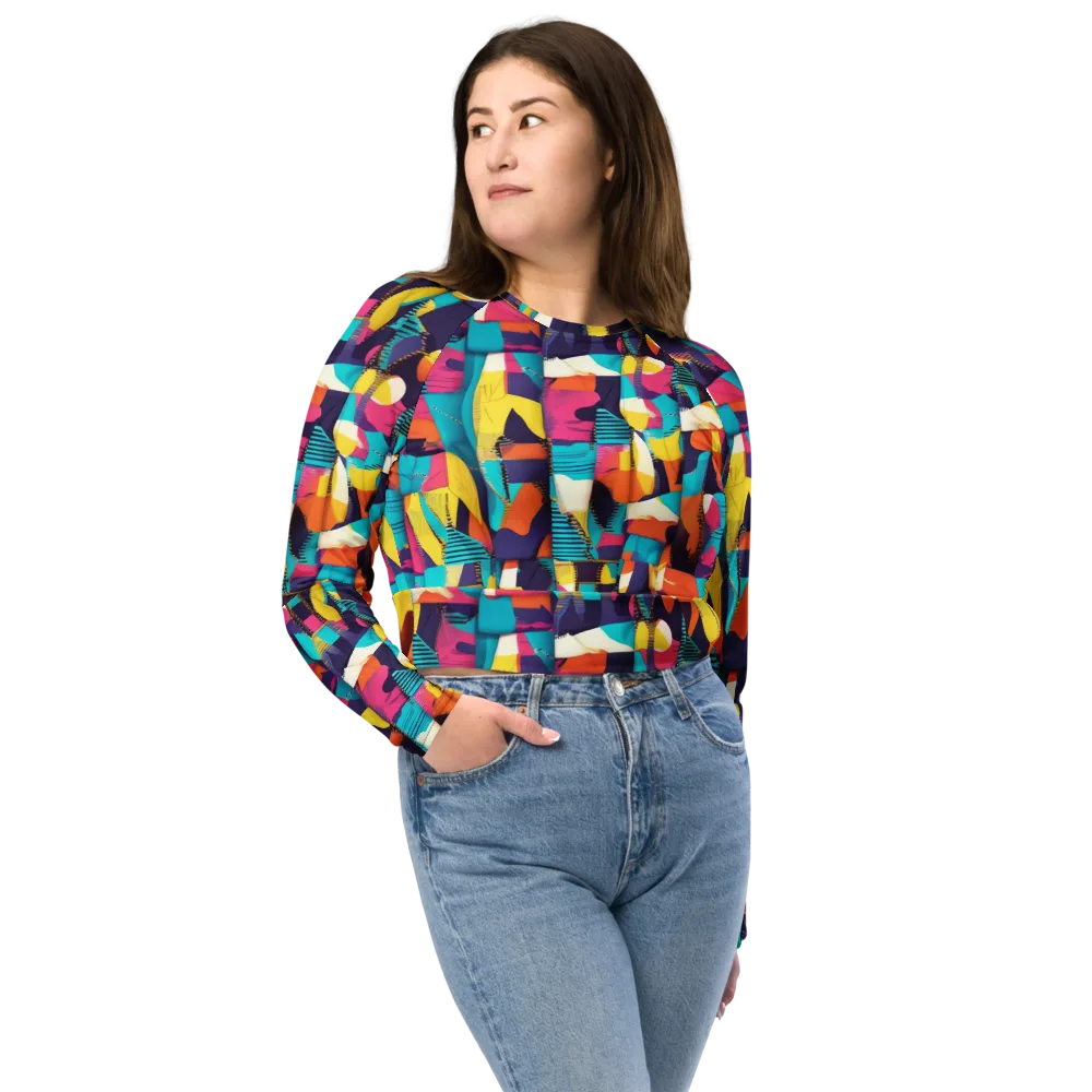 Runway Voltage on Long Sleeve Crop Top — Front