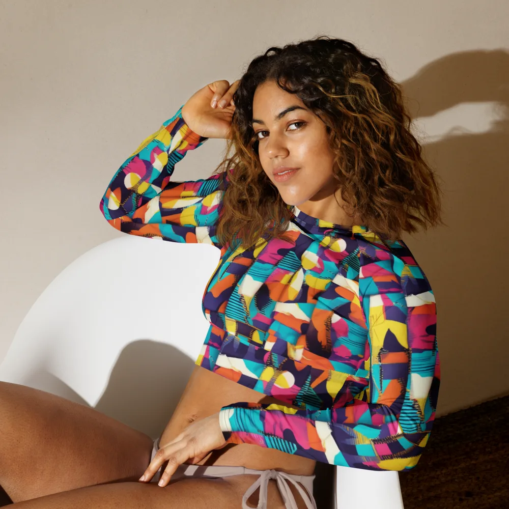 Runway Voltage on Long Sleeve Crop Top — Left Front