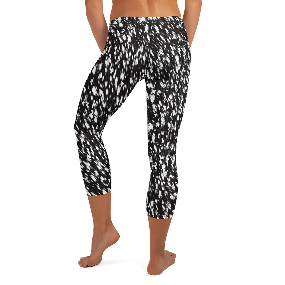 Monochrome Rush on Capri Leggings — Back