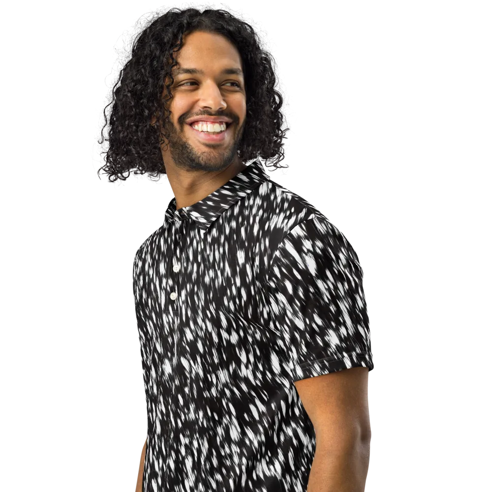 Monochrome Rush on Men's Slim Fit Polo Shirt — Left Front