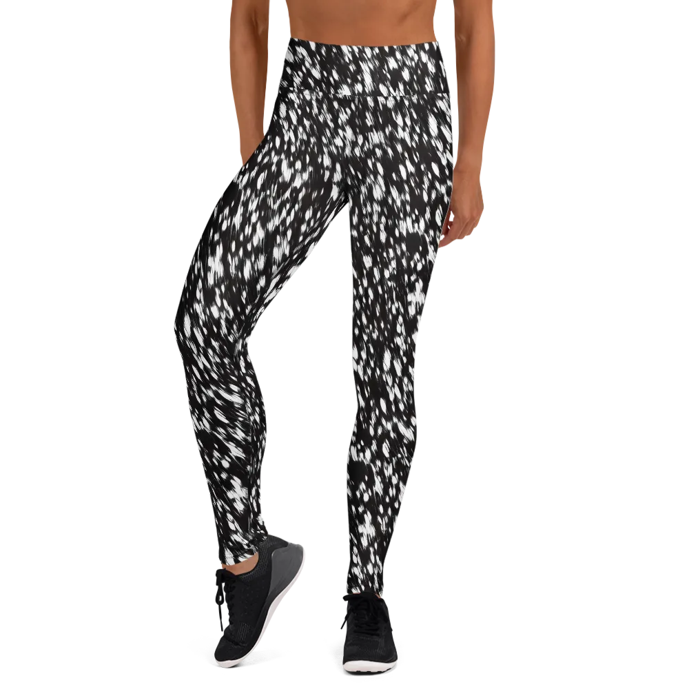 Monochrome Rush on Yoga Leggings — Front