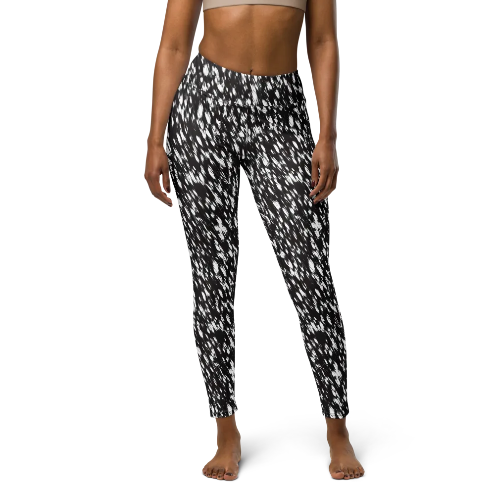 Monochrome Rush on Yoga Leggings — Front