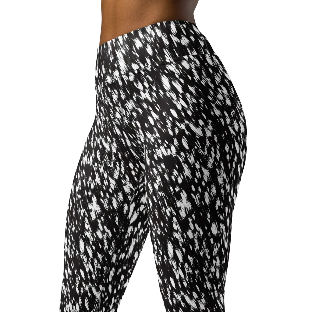 Monochrome Rush on Yoga Leggings — Left Front