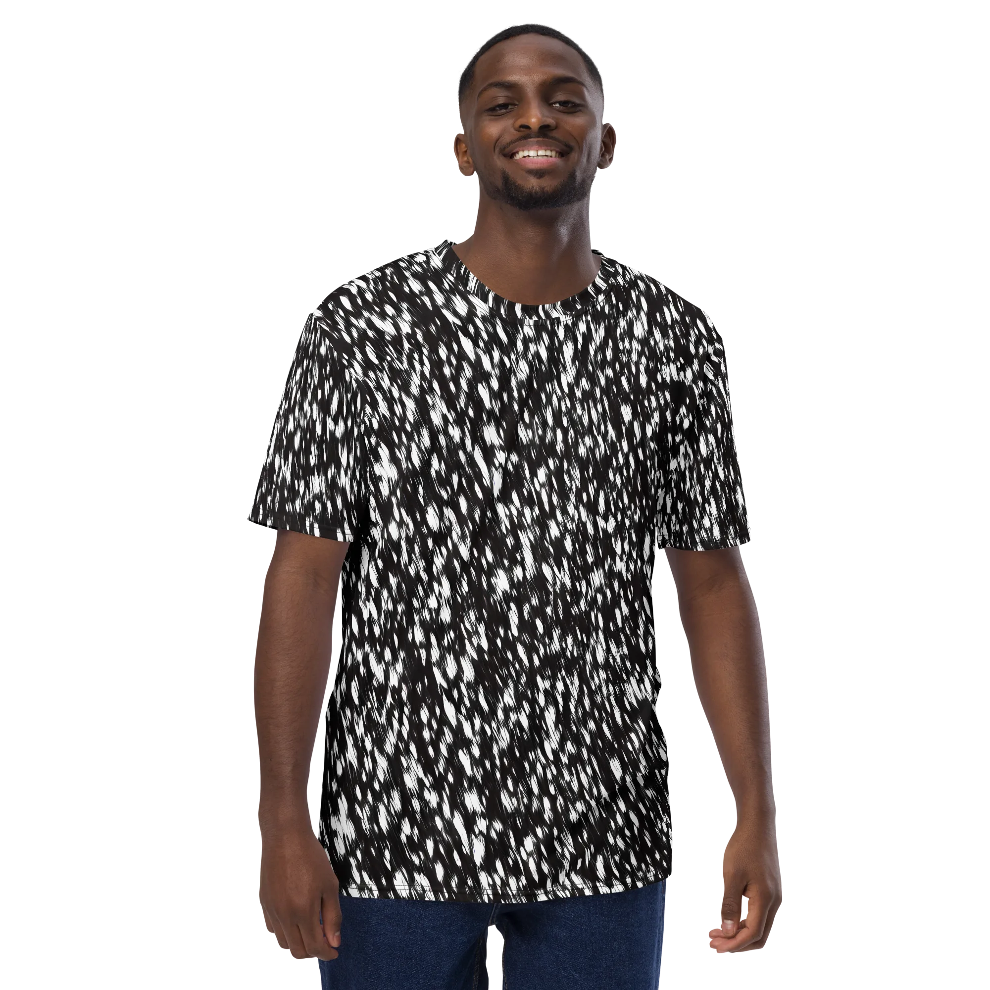 Monochrome Rush on Men's Crew Neck T-Shirt — Front