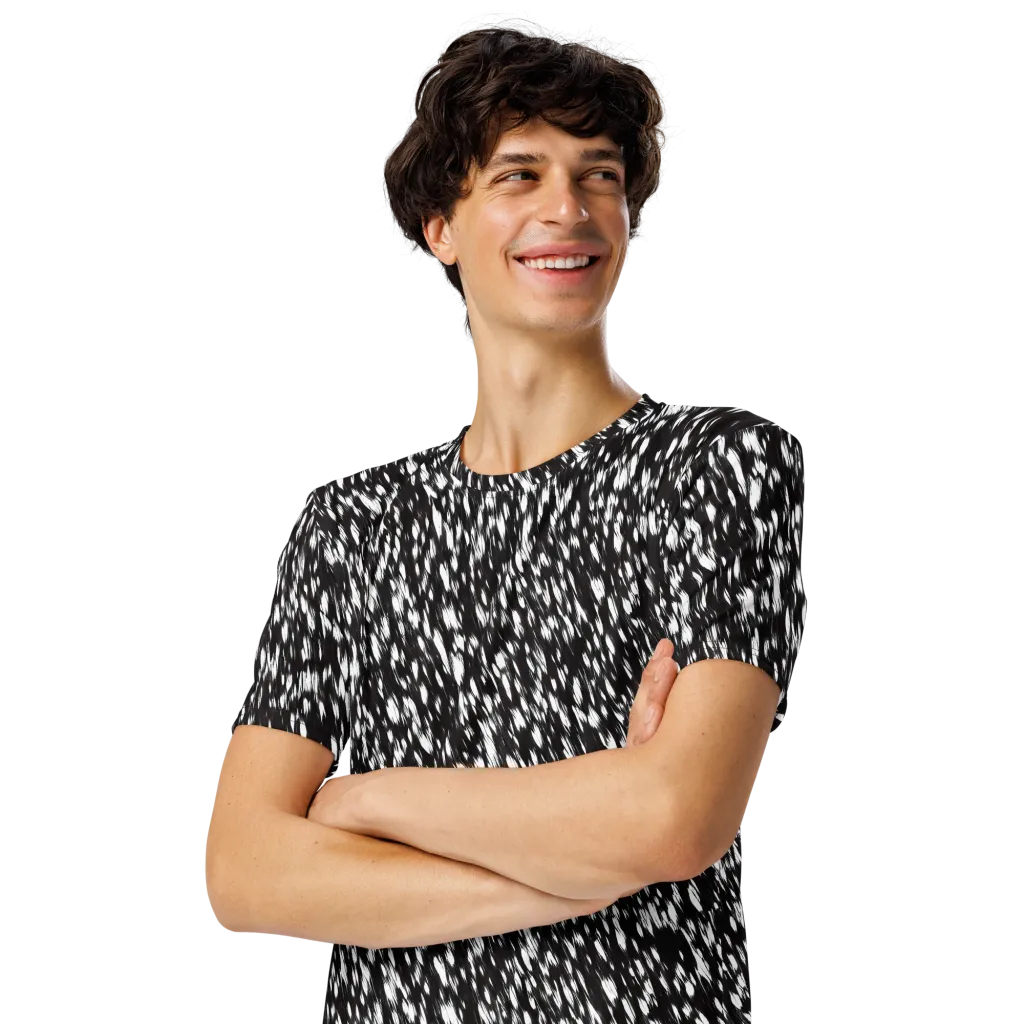 Monochrome Rush on Men's Crew Neck T-Shirt — Left Front