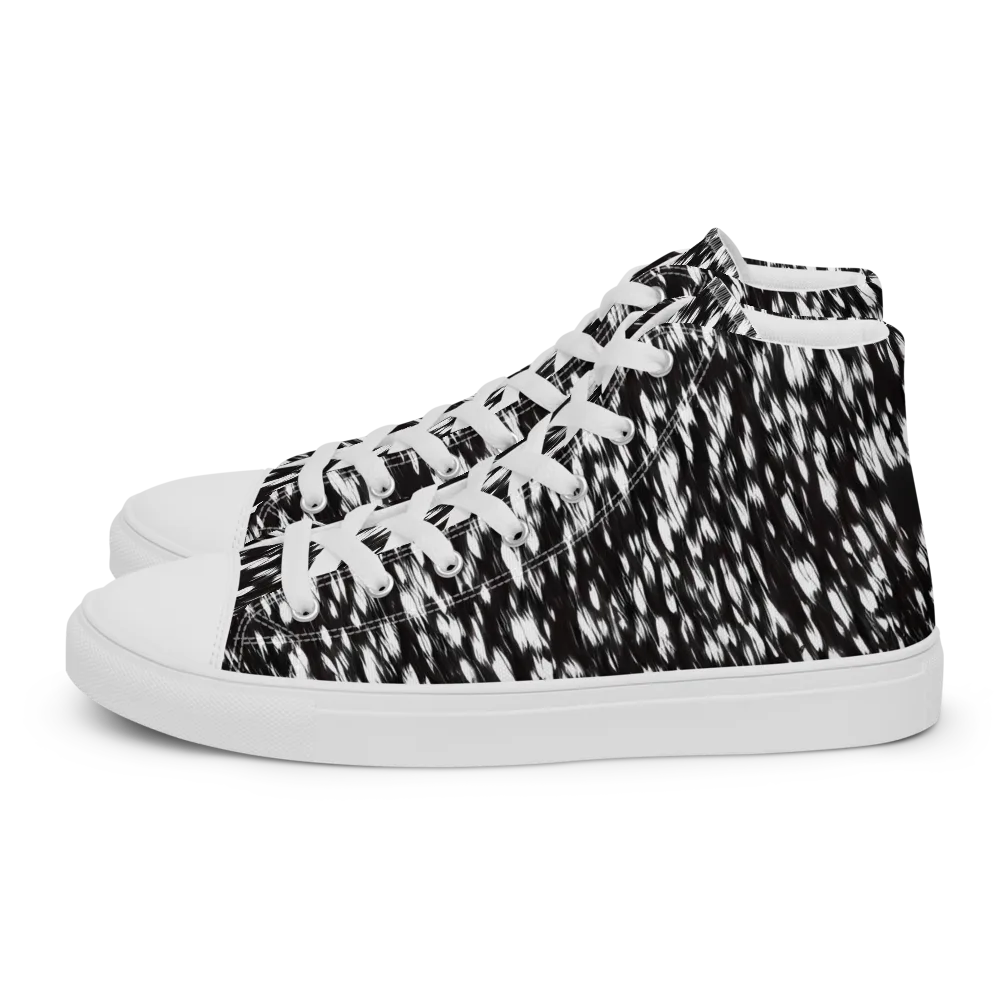 Monochrome Rush on Men's High Top Canvas Shoes — Left