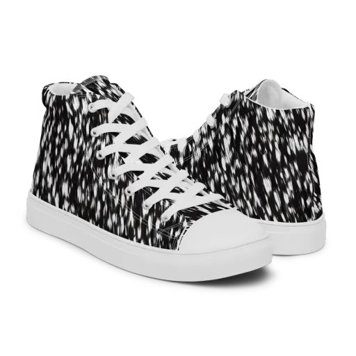 Monochrome Rush on a Men's High Top Canvas Shoes