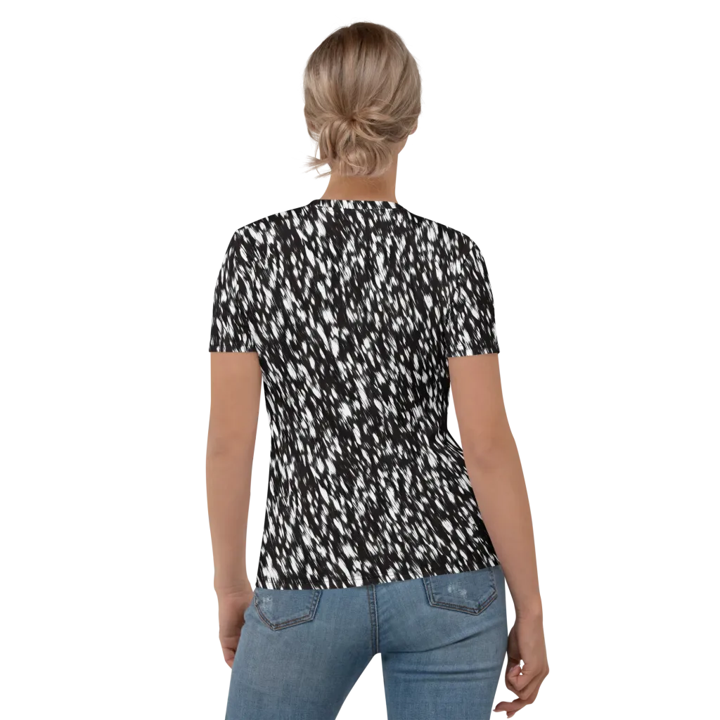 Monochrome Rush on Women's Crew Neck T-Shirt — Back