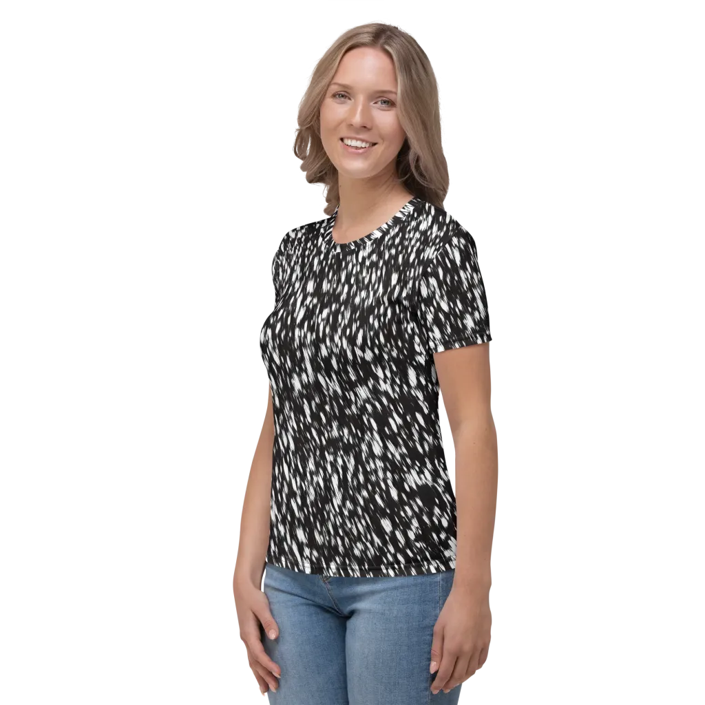 Monochrome Rush on Women's Crew Neck T-Shirt — Left