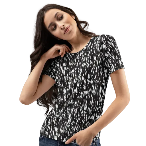 Monochrome Rush on a Women's Crew Neck T-Shirt