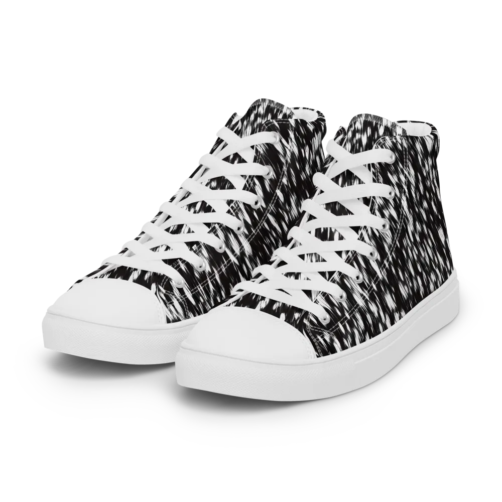 Monochrome Rush on Women's High Top Canvas Shoes — Left Front