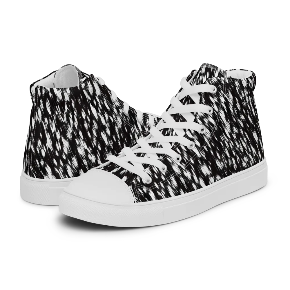 Monochrome Rush on Women's High Top Canvas Shoes — Left