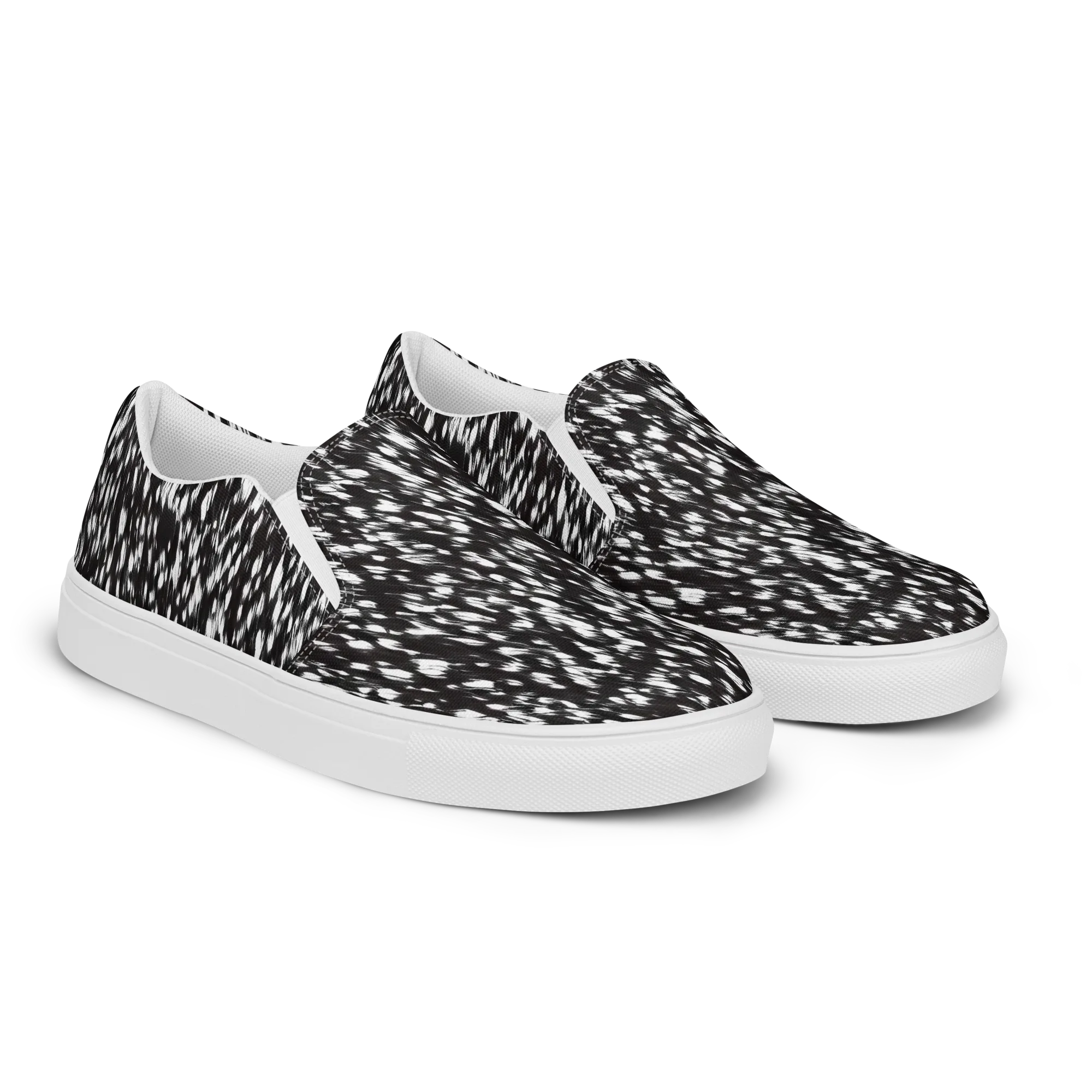 Monochrome Rush on Men's Slip-On Canvas Shoes — Right Front