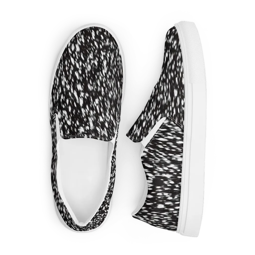 Monochrome Rush on Men's Slip-On Canvas Shoes — Front