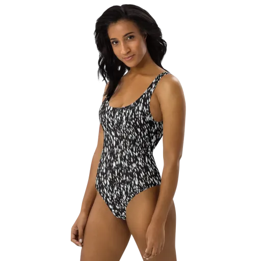 Monochrome Rush on a One-Piece Swimsuit