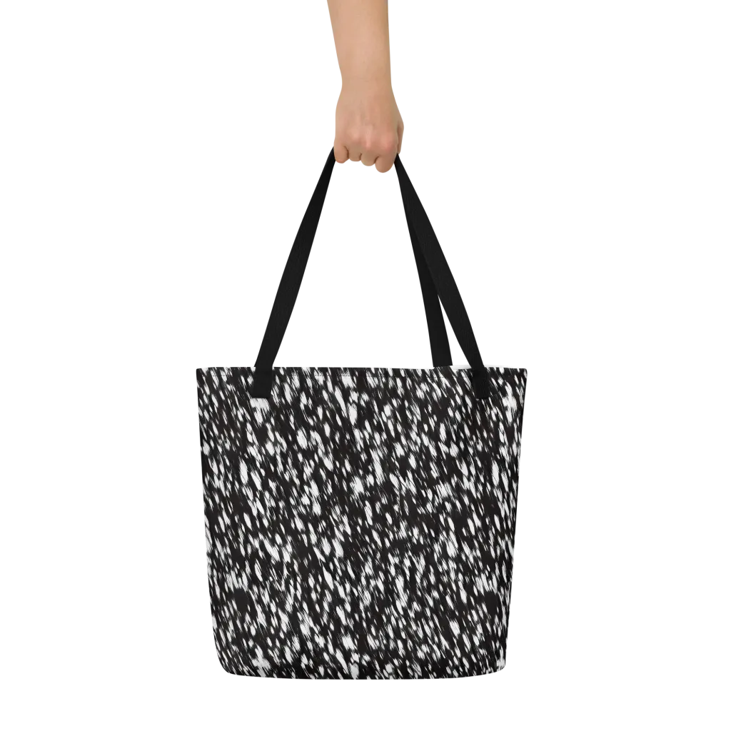 Monochrome Rush on Large Tote Bag W/ Pocket — Front