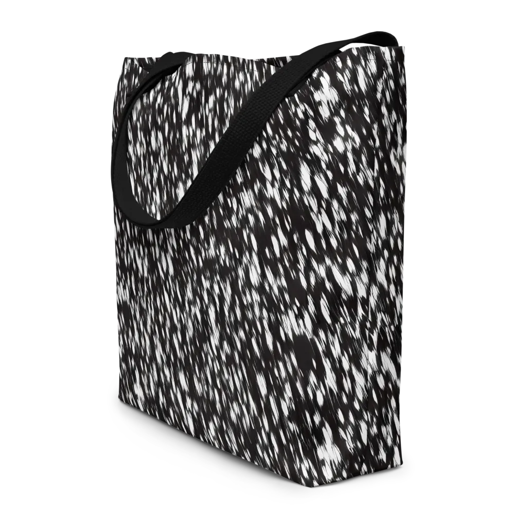 Monochrome Rush on Large Tote Bag W/ Pocket — Front