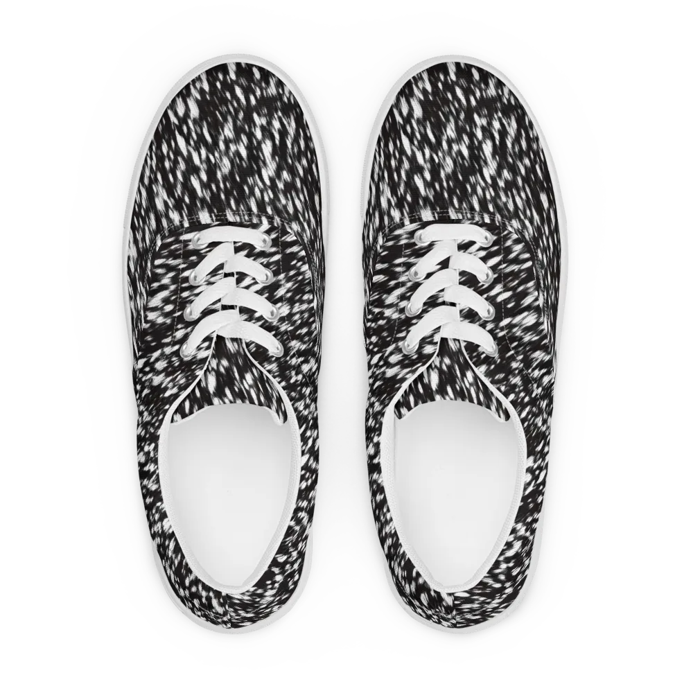 Monochrome Rush on Men's Lace-Up Canvas Shoes — Front