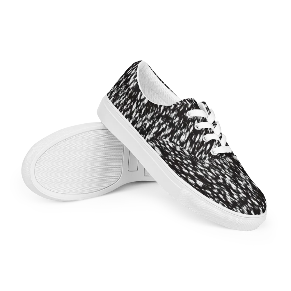 Monochrome Rush on Men's Lace-Up Canvas Shoes — Right Front