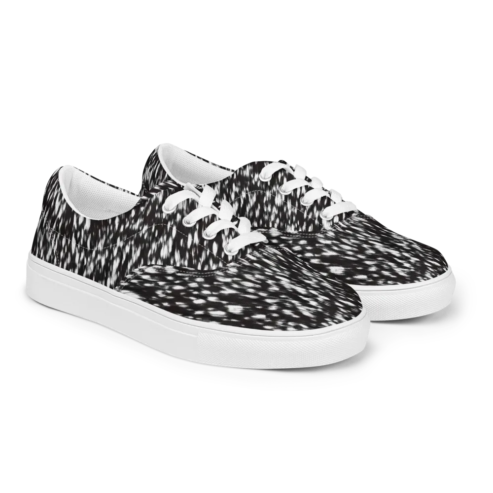 Monochrome Rush on Men's Lace-Up Canvas Shoes — Right Front