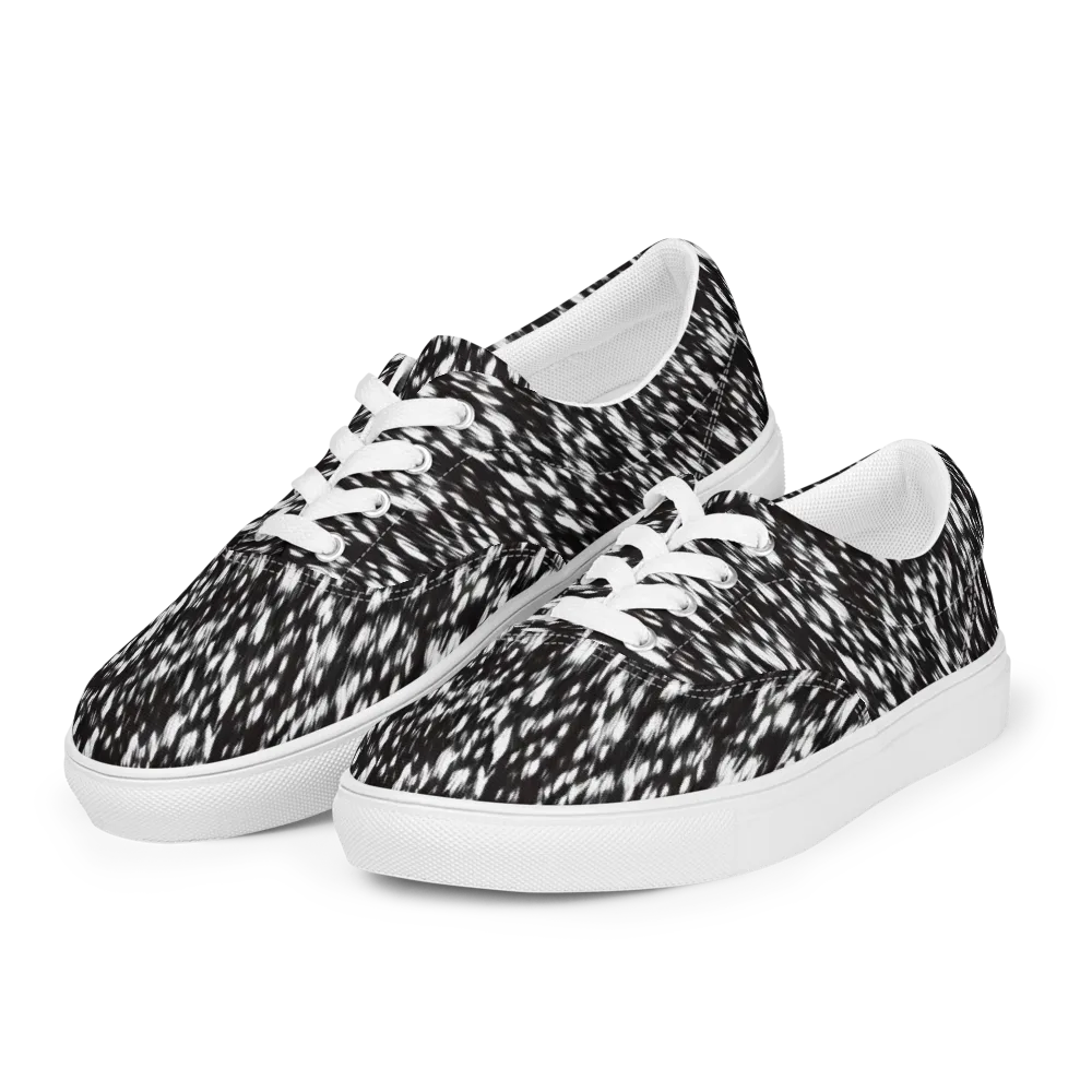 Monochrome Rush on Men's Lace-Up Canvas Shoes — Left Front