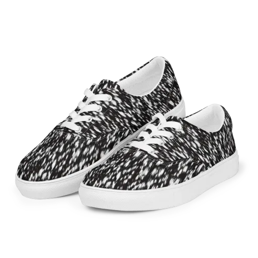 Monochrome Rush on a Men's Lace-Up Canvas Shoes