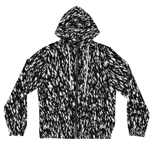 Monochrome Rush on a Women's Full-Zip Hoodie
