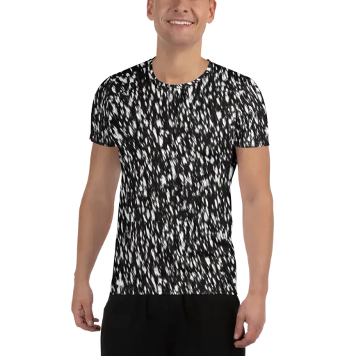 Monochrome Rush on a Men's Athletic T-Shirt