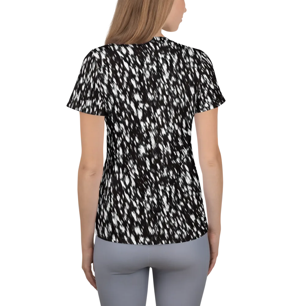 Monochrome Rush on Women's Athletic T-Shirt — Back
