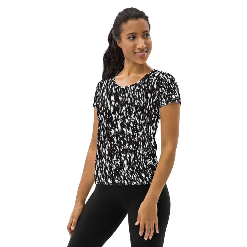 Monochrome Rush on Women's Athletic T-Shirt — Left