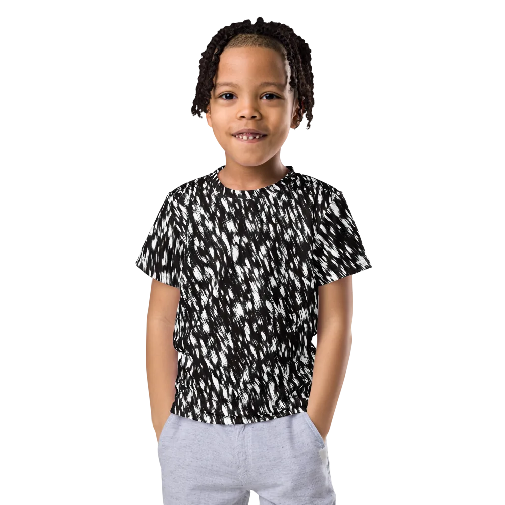 Monochrome Rush on Kids Crew Neck T-Shirt — Front