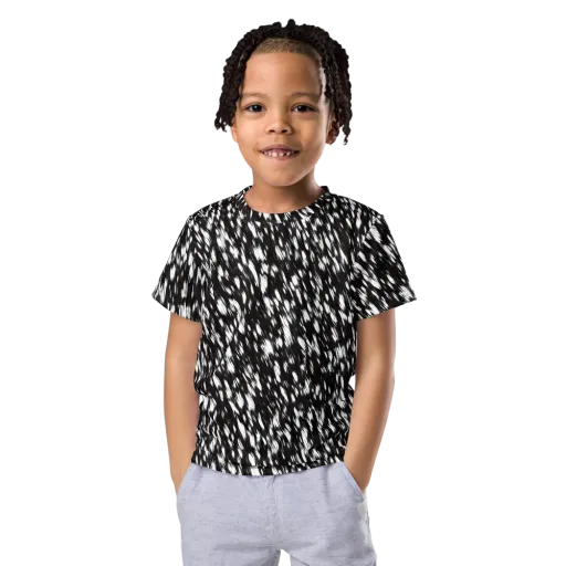 Monochrome Rush on a Kids Crew Neck T-Shirt
