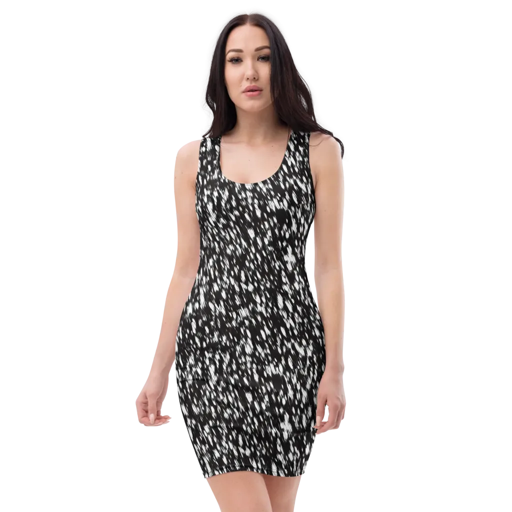Monochrome Rush on Bodycon Dress — Front