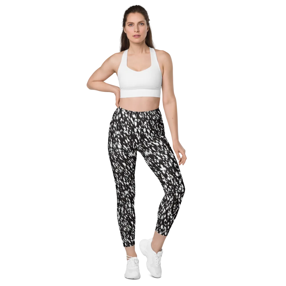 Monochrome Rush on Leggings with Pockets — Front