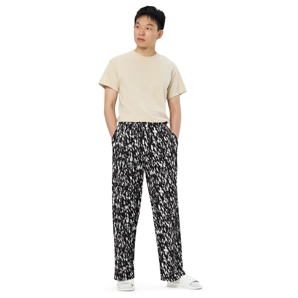 Monochrome Rush on Wide-Leg Pants — Front