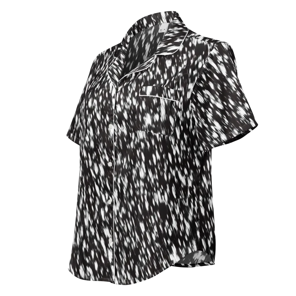 Monochrome Rush on Women's Short Sleeve Pajama Top — Left Front