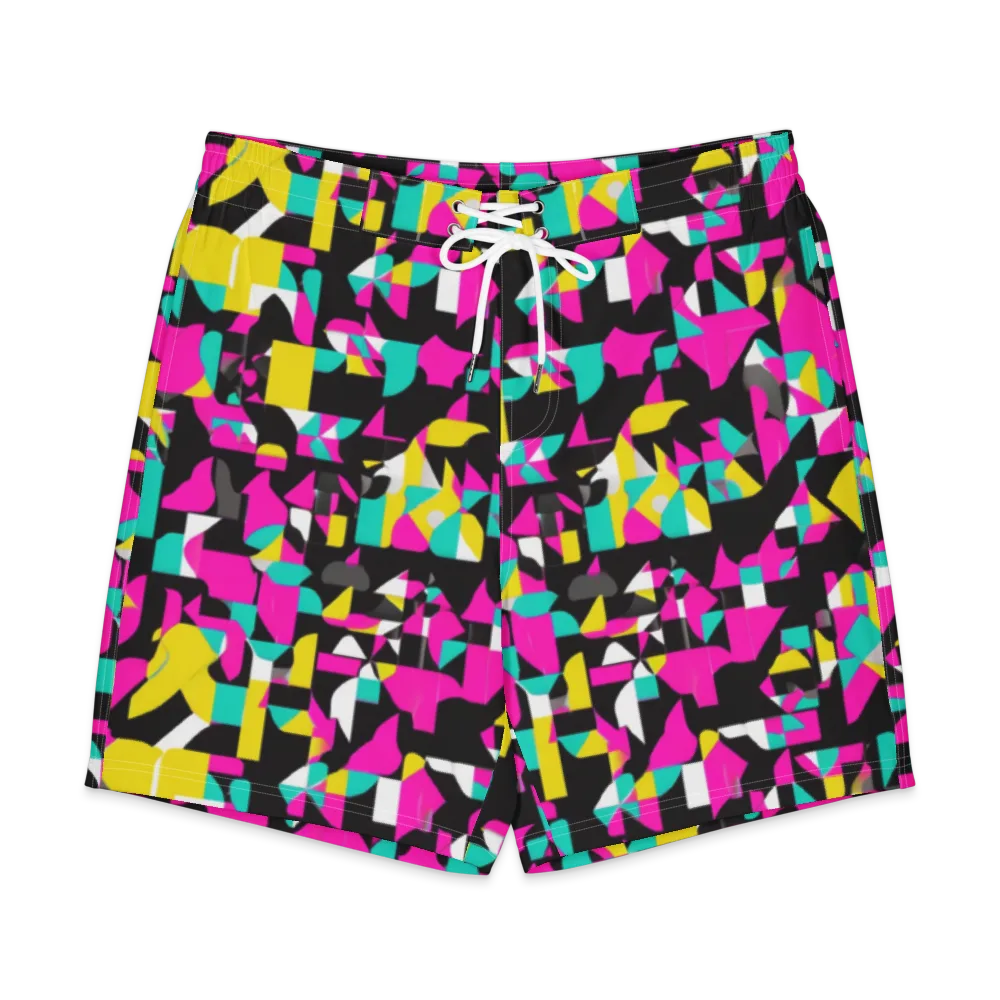 Afterimage Grid on Men's Board Shorts — Front