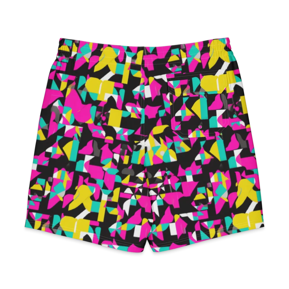 Afterimage Grid on Men's Board Shorts — Back