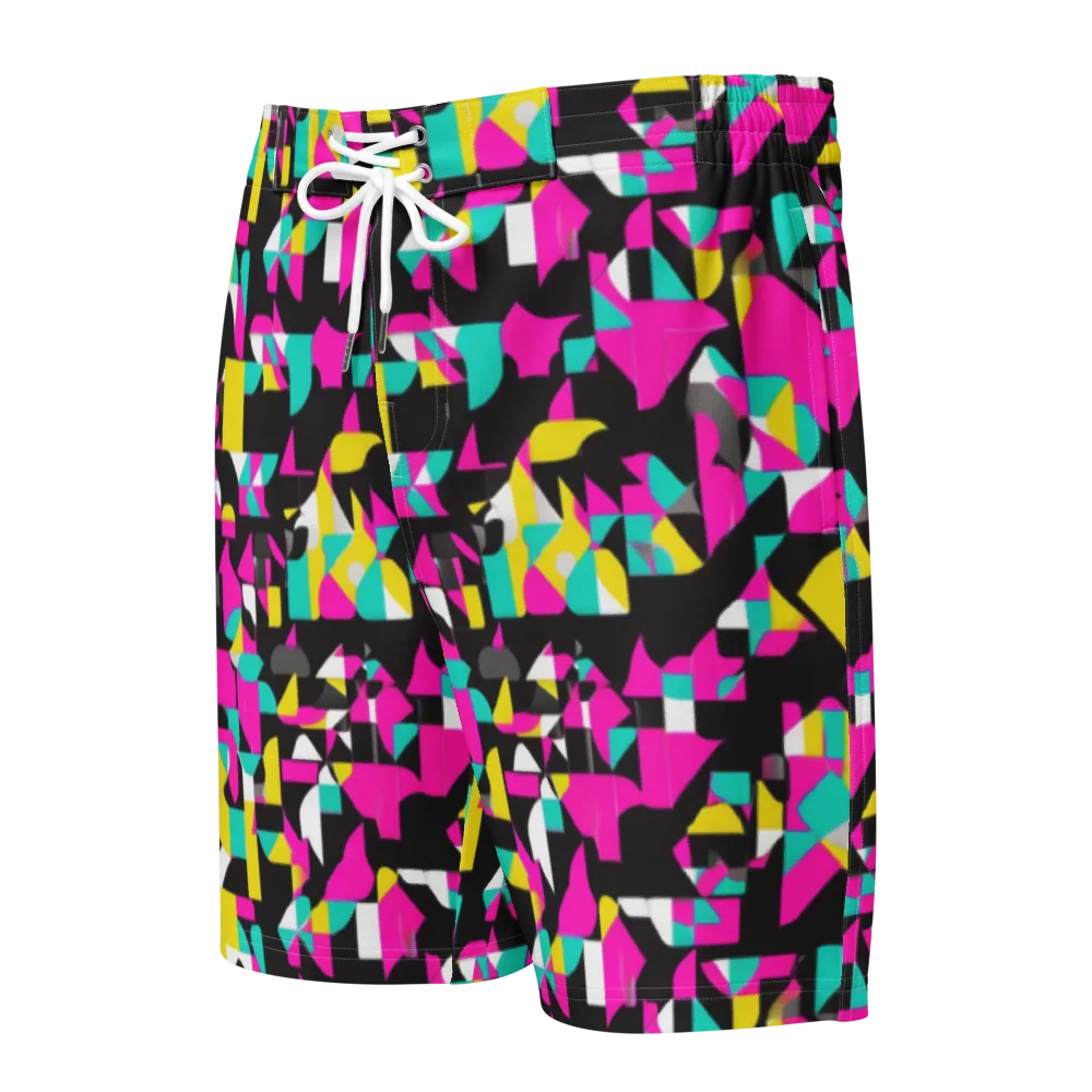 Afterimage Grid on Men's Board Shorts — Front