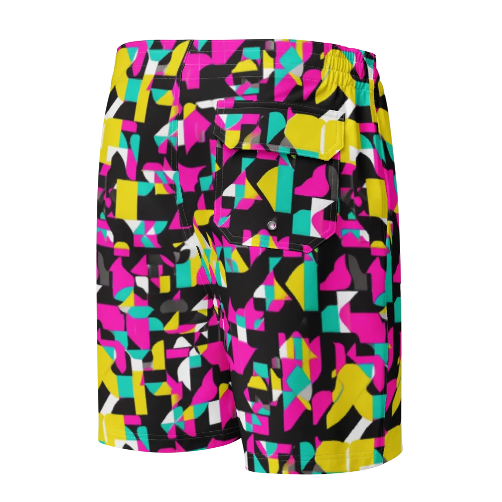 Afterimage Grid on Men's Board Shorts — Back